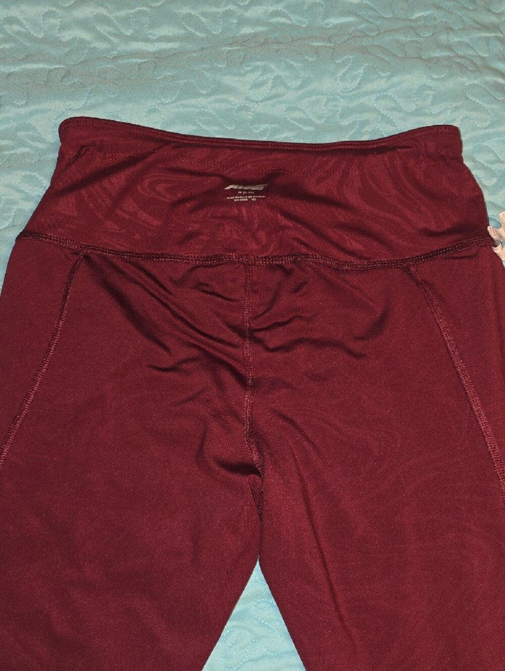 Avia Burgundy Yoga Pant with Black Racerback Crop With Built In Sport Bra - Picture 13 of 14